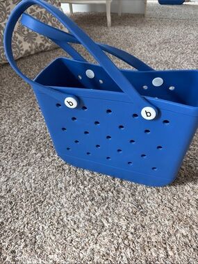 BOGG BAG Blue Silicone Carry Tote with Double Handles